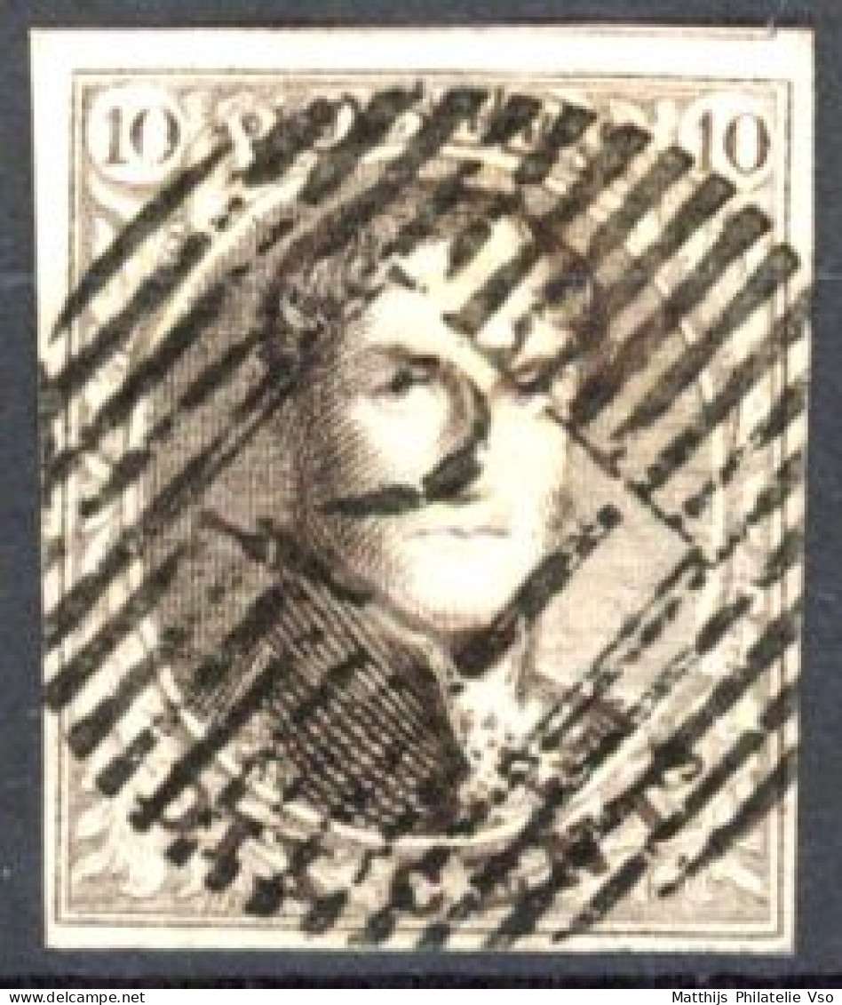 [O SUP] N° 6A, Belles Marges - TB Obl Centrale 'D21' Havelange, Coba +15 € - 1851-1857 Medaillons (6/8)