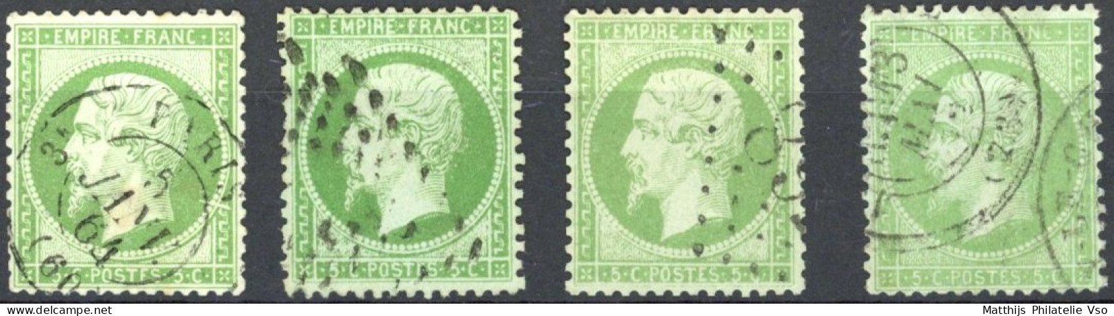 [O SUP] N° 20, Joli Lot De 4 Ex. Tous TB - La Palette Complète Des 4 Nuances - Cote: 210€ - 1862 Napoléon III