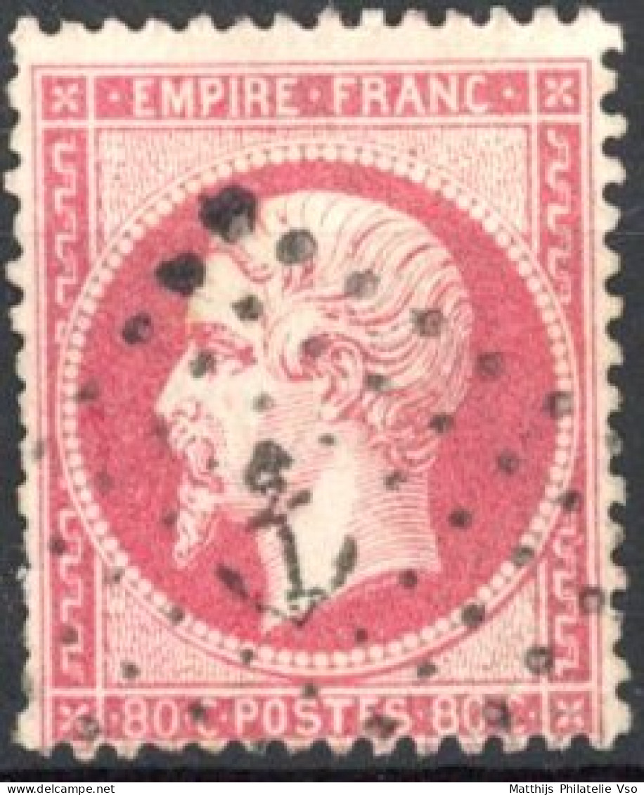 [O SUP] N° 24, 80c Rose - TB Obl Centrale 'Ancre' - Cote: 70€ - 1862 Napoléon III.