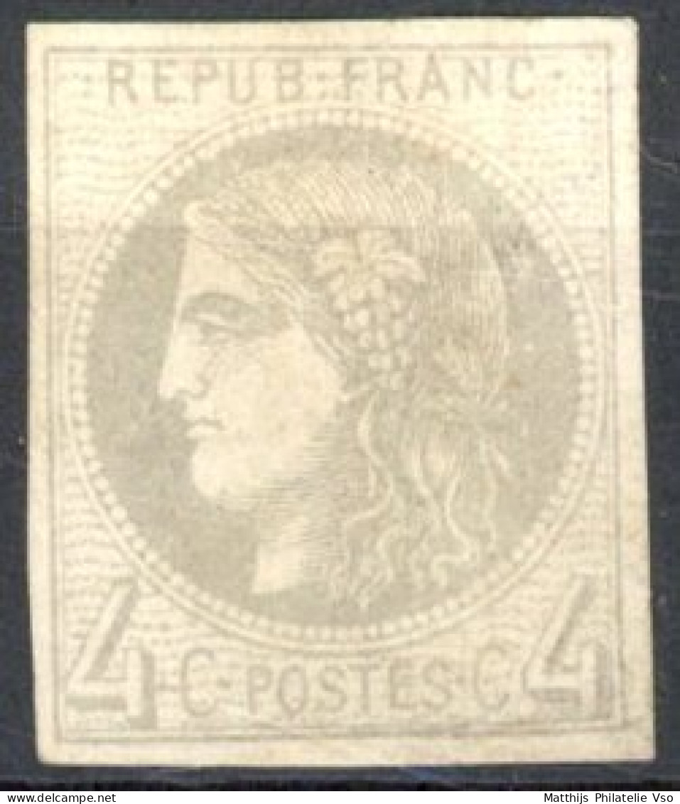 [* SUP] N° 41B, 4c Gris (report 2), Belles Marges - Très Frais - Cote: 400€ - 1870 Bordeaux Printing