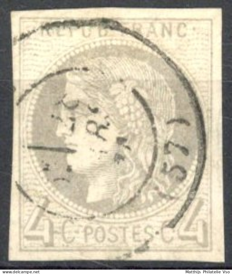 [O SUP] N° 41B, 4c Gris (report 2), Belles Marges, Signé Calves -TB Obl Càd - Cote: 350€ - 1870 Bordeaux Printing