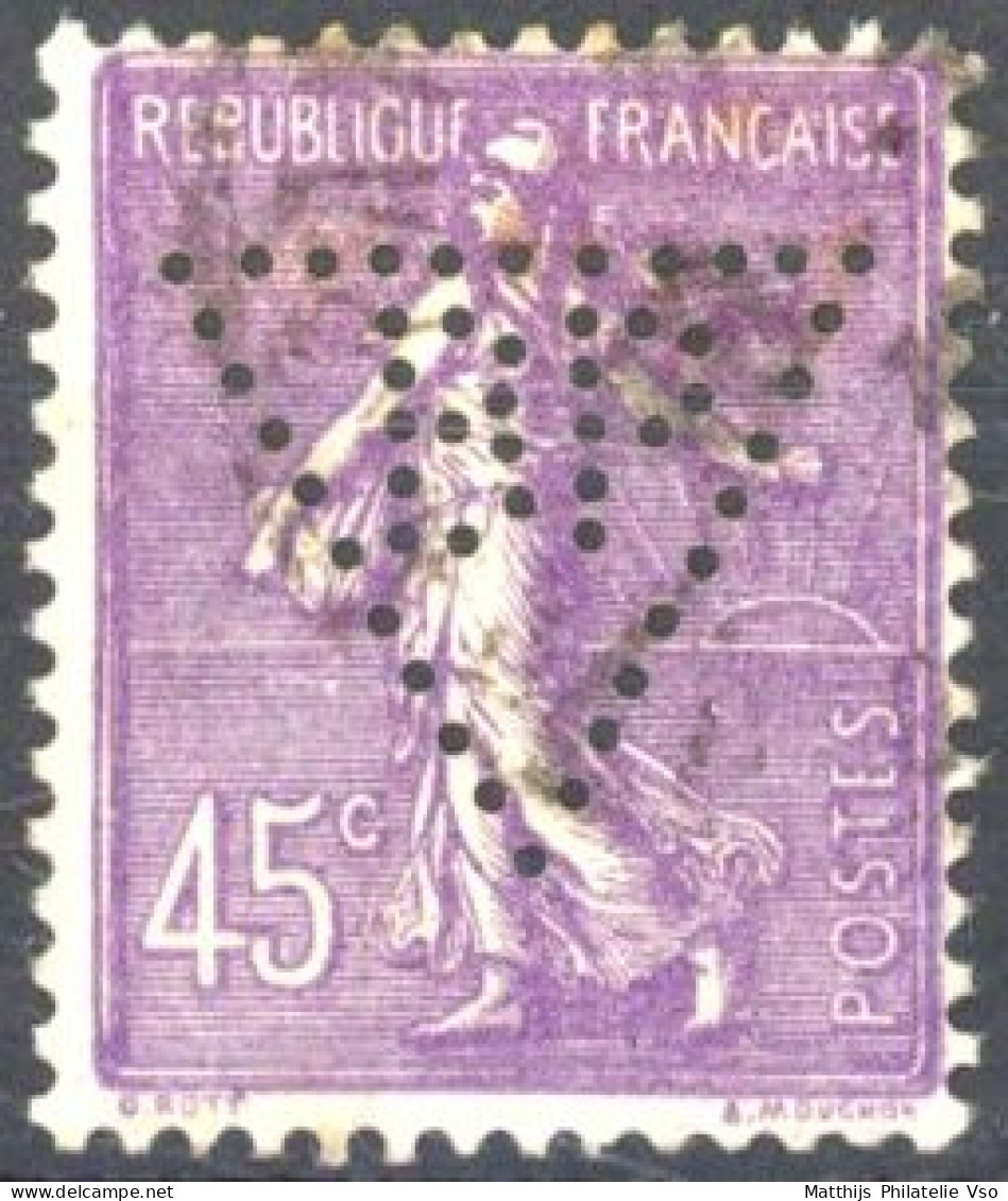 [O SUP] N° 197, 45c Lilas - Perforation De Firme - 1903-60 Sower - Ligned