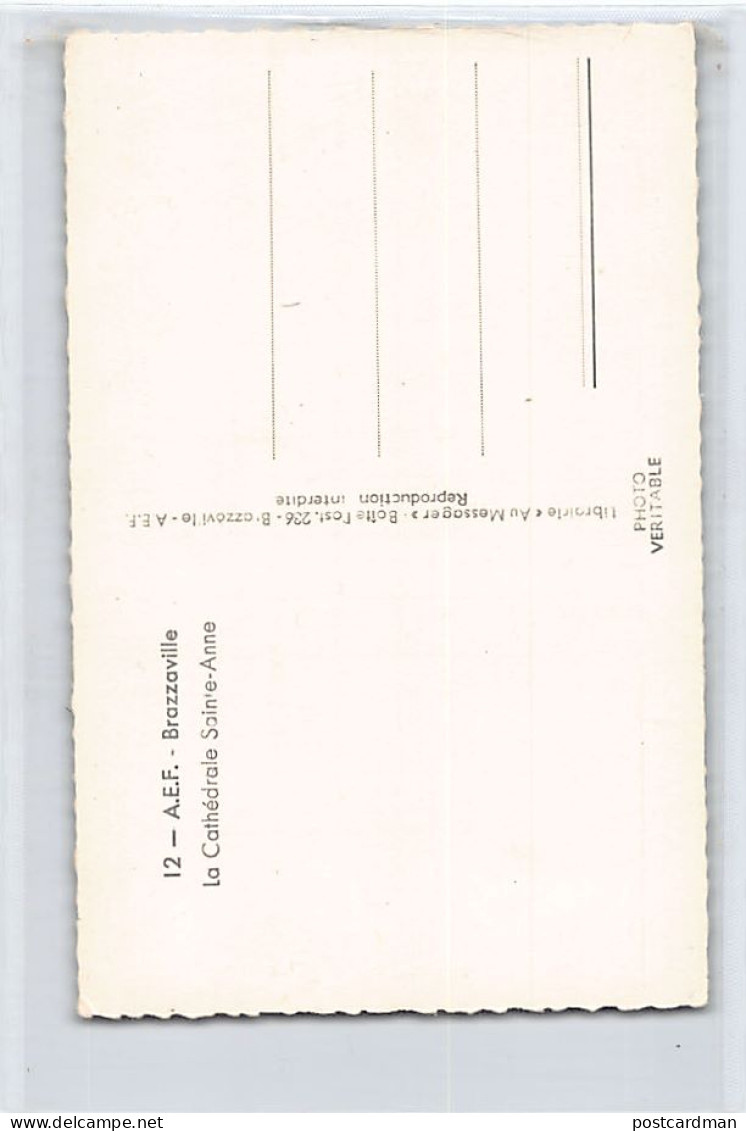 Congo - BRAZZAVILLE - La Cathédrale Sainte-Anne - Ed. Au Messager 12 - Other & Unclassified