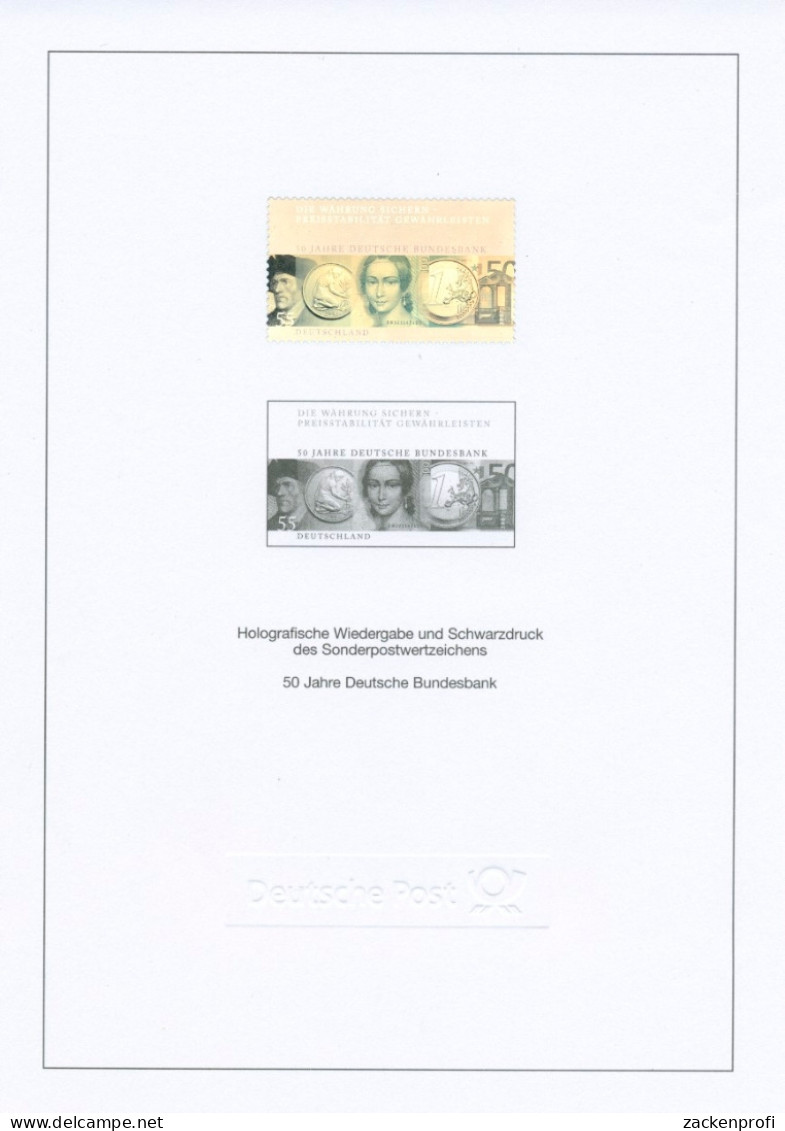 Bund 2007 50 Jahre Bundesbank Schwarzdruck Hologramm SD 30 Aus Jahrbuch (G7908) - Briefe U. Dokumente