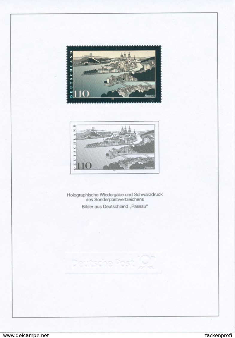 Bund 2000 Passau Schwarzdruck Und Hologrammdruck SD 23 Aus Jahrbuch (G7901) - Briefe U. Dokumente