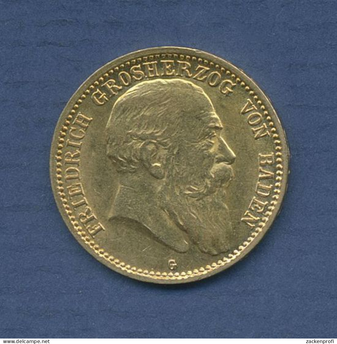 Baden 10 Mark Gold 1904 G, Großherzog Friedrich, J 190 Vz (m6436) - 5, 10 & 20 Mark Gold