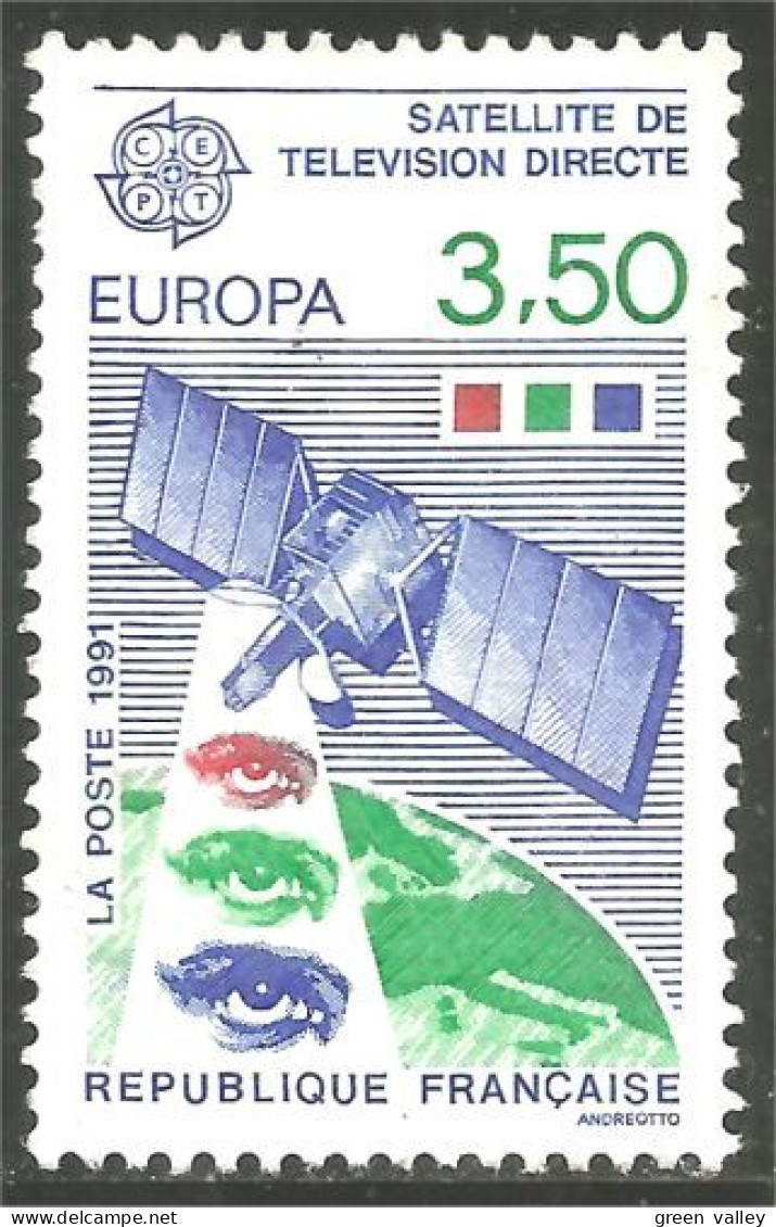 EU91-11 EUROPA-CEPT 1991 France Espace Space Communication Satellite No Gum - 1990