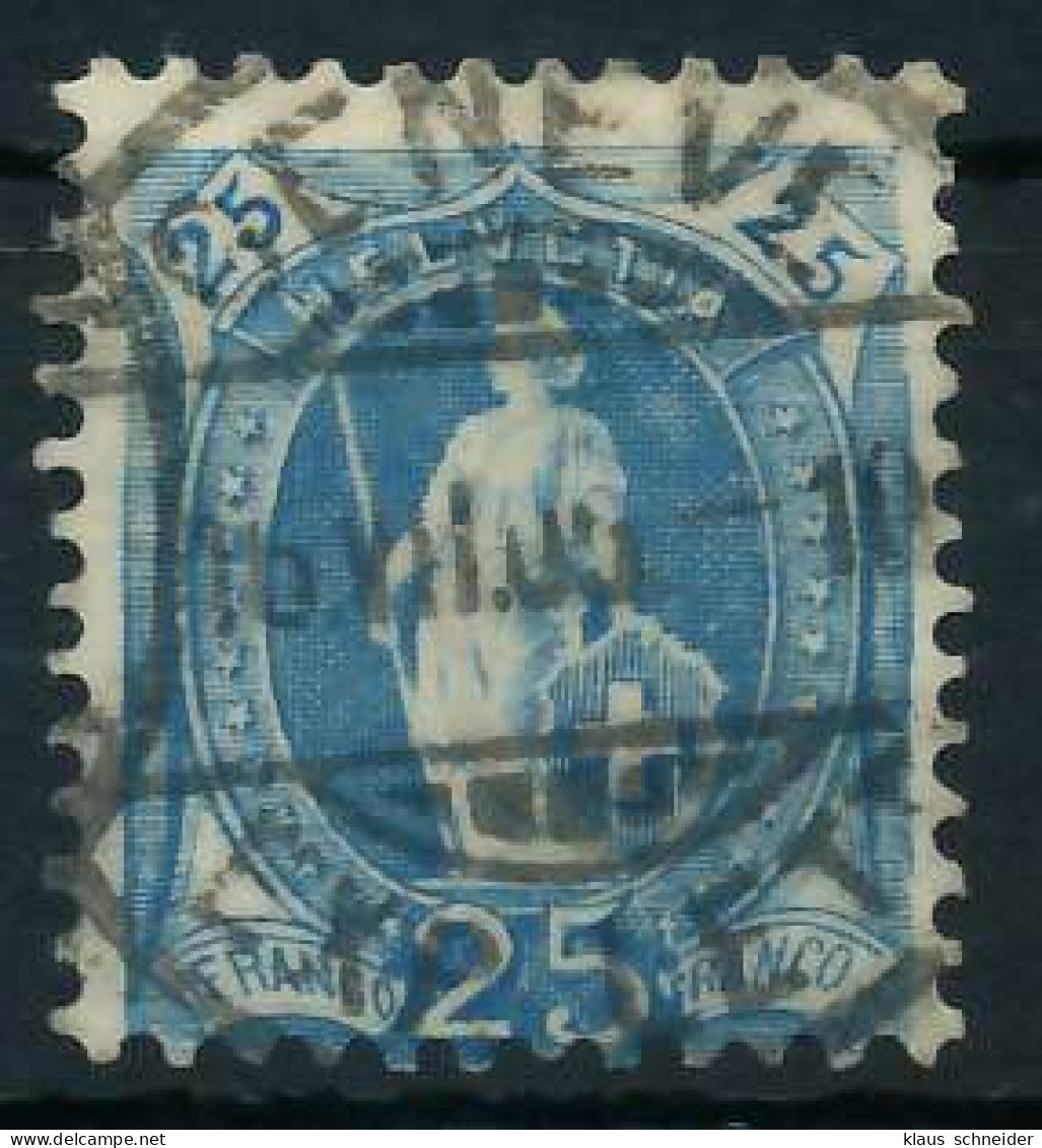 SCHWEIZ STEHENDE HELVETIA Nr 67Dc Zentrisch Gestempelt X6B63FA - Used Stamps