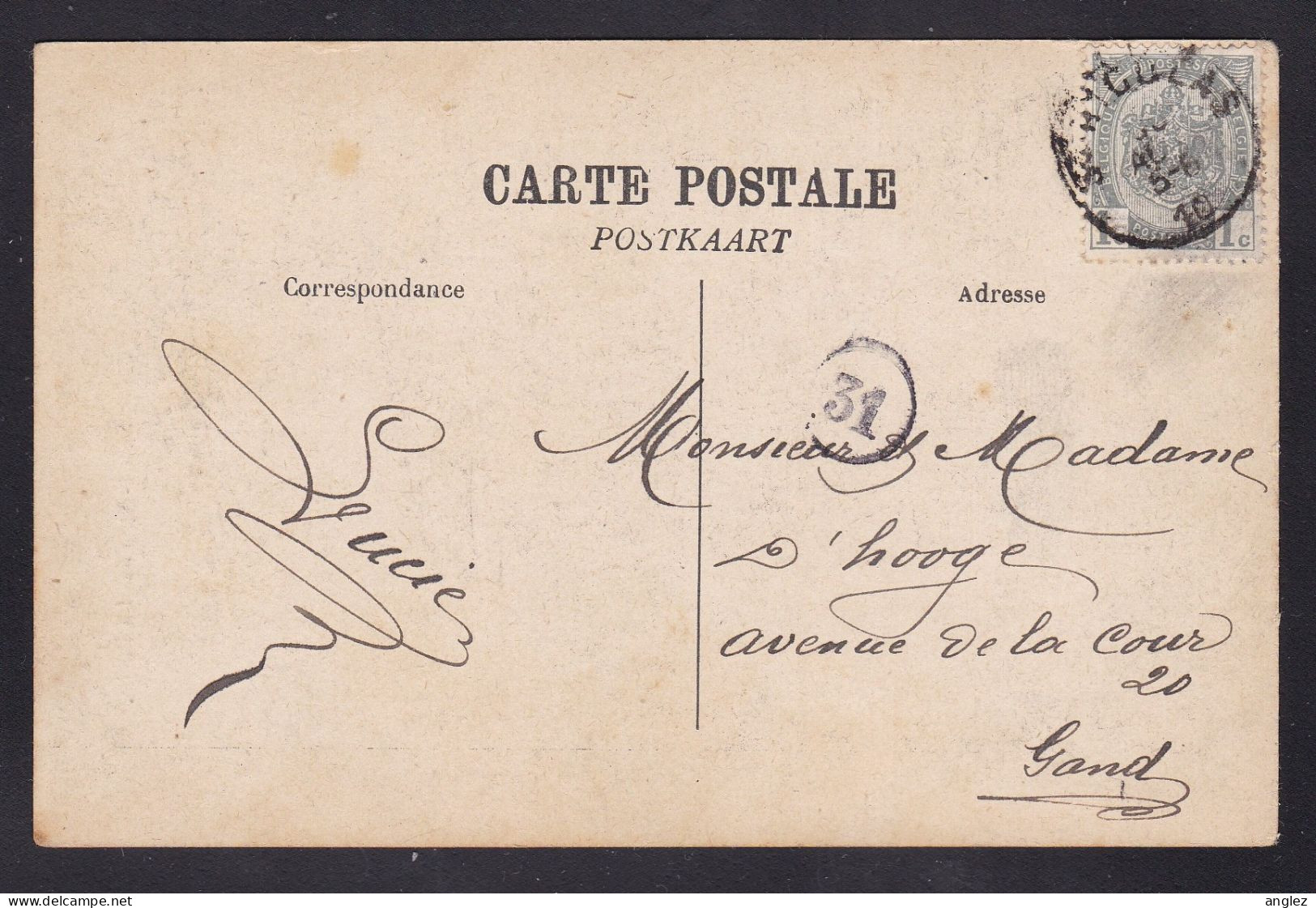 Belgium - Saint Nicolas / Sint Niklaas - La Poste / Post Office Posted 1910 To Gand - Sint-Niklaas