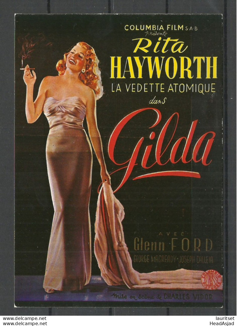 Advertising Post Card Werbepostkarte Printed In France Gilda De Charles Vidor R. Hayworth & G. Ford Movie Film Kino - Plakate Auf Karten