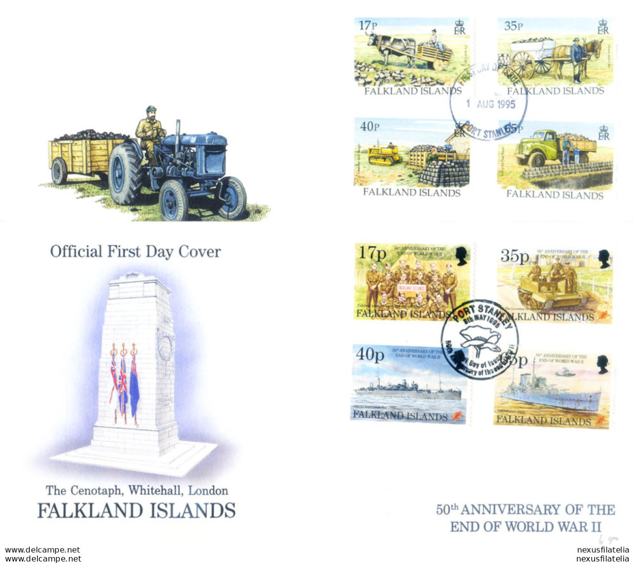 6 FDC Del 1995. - Falklandeilanden