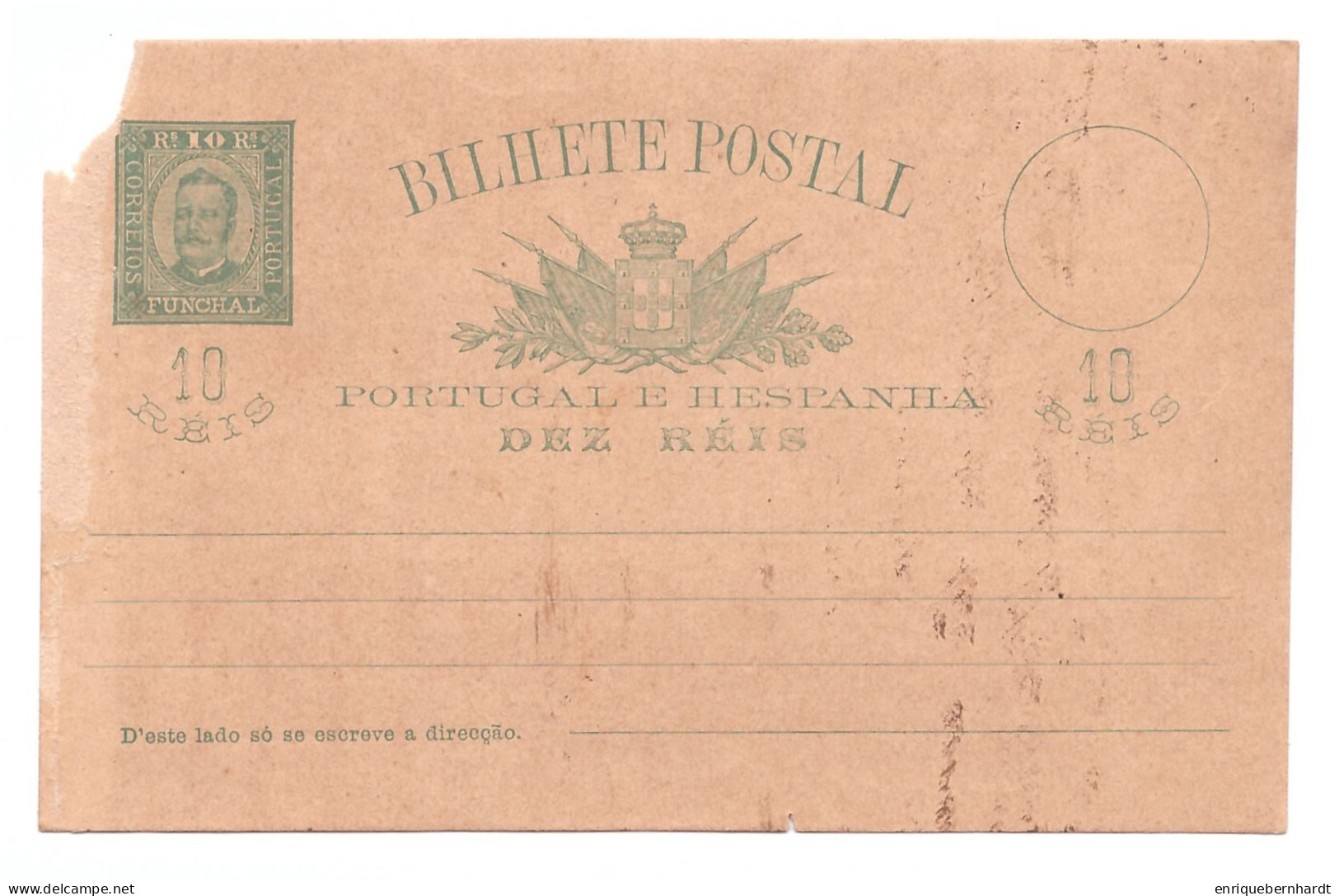 PORTUGAL E HESPANHA // BILHETE POSTAL // DEZ RÉIS - Other & Unclassified