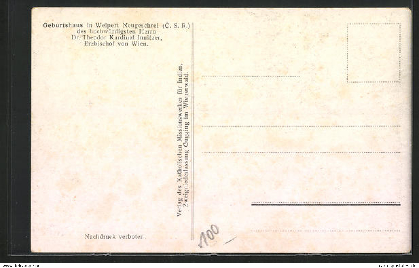 AK Weipert / Vejprty, Geburtshaus Dr. Theodor Kardinal Innitzer, Erzbischof Von Wien  - Tchéquie