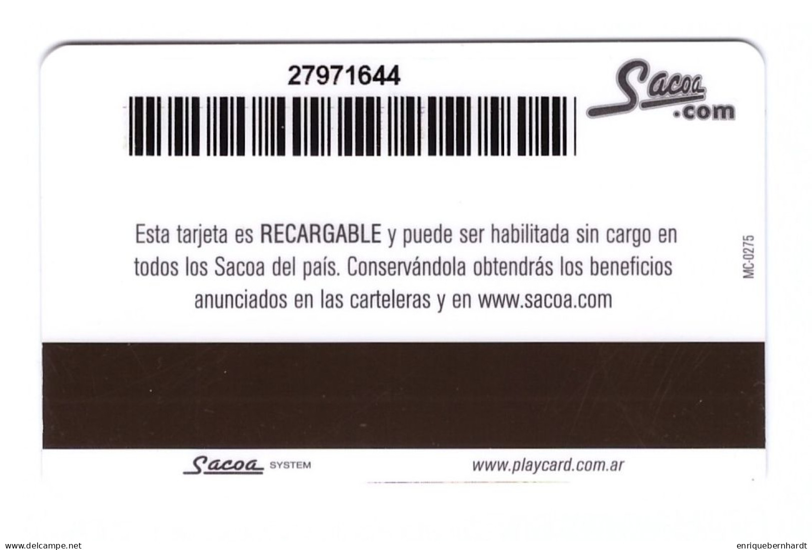 TARJETA RECARGABLE SACOA ENTERTAINMENT - Autres & Non Classés