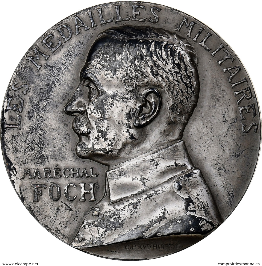 France, Médaille, Oeuvre De L'Orphelinat, Maréchal Foch, 1975, Argent - Autres & Non Classés