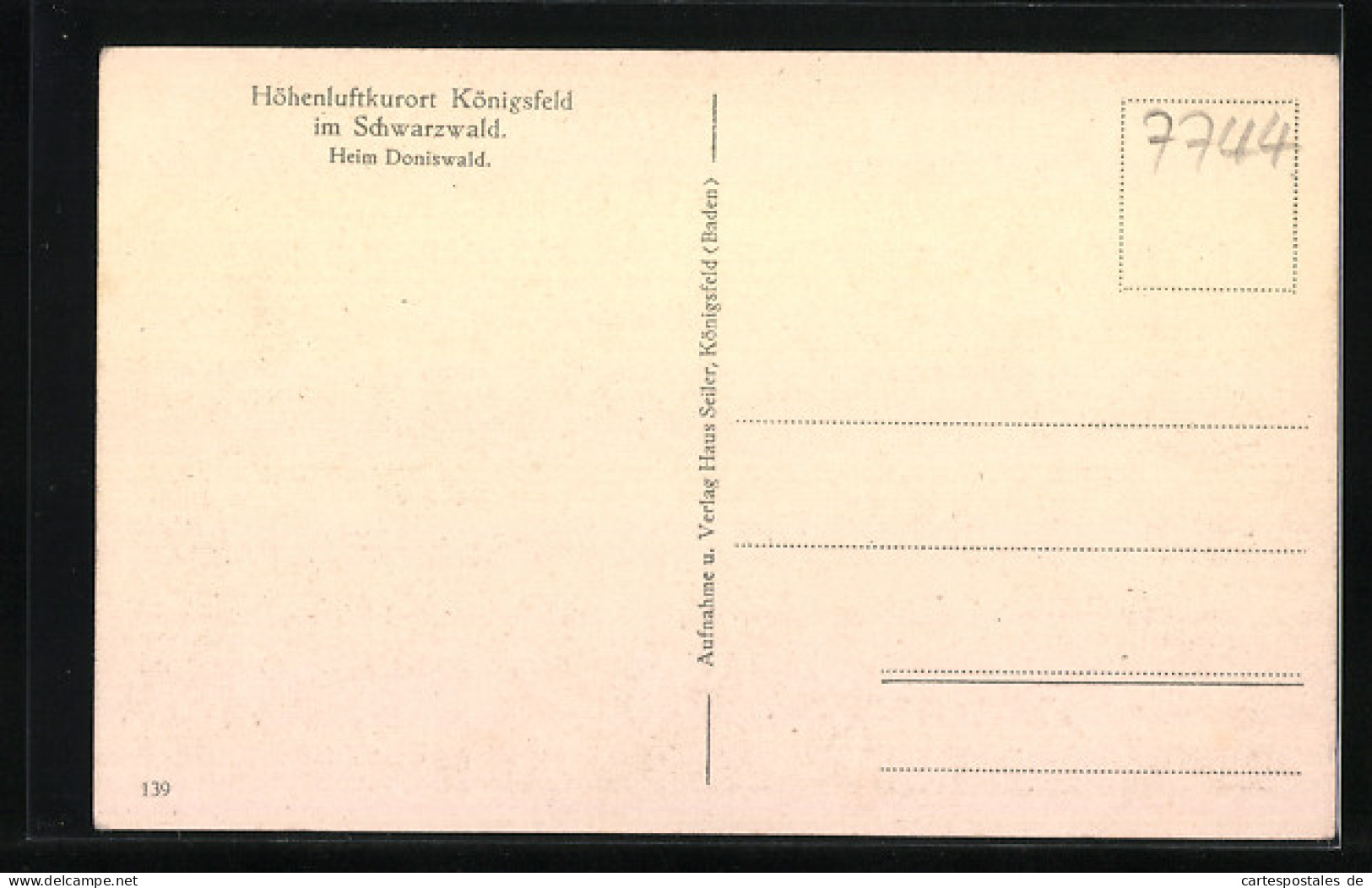 AK Königsfeld / Schwarzwald, Blick Auf Das Heim Doniswald  - Other & Unclassified