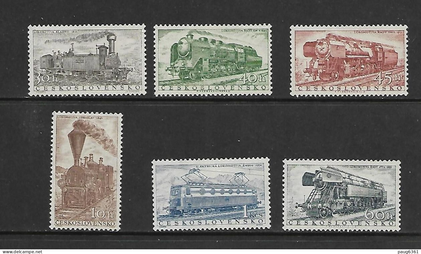 TCHECOSLOVAQUIE 1956 TRAINS YVERT N°875/880 NEUF MNH** - Treinen