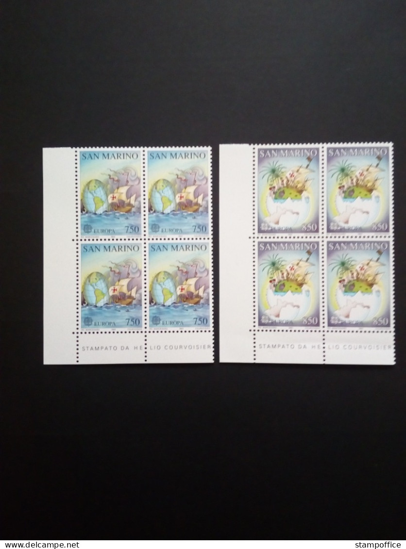 SAN MARINO MI-NR. 1508-1509 POSTFRISCH(MINT) 4er BLOCK EUROPA 1992 ENTDECKUNG AMERIKAS COLUMBUS - 1992