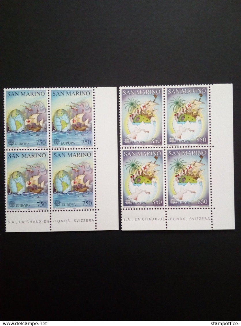 SAN MARINO MI-NR. 1508-1509 POSTFRISCH(MINT) 4er BLOCK EUROPA 1992 ENTDECKUNG AMERIKAS COLUMBUS - 1992