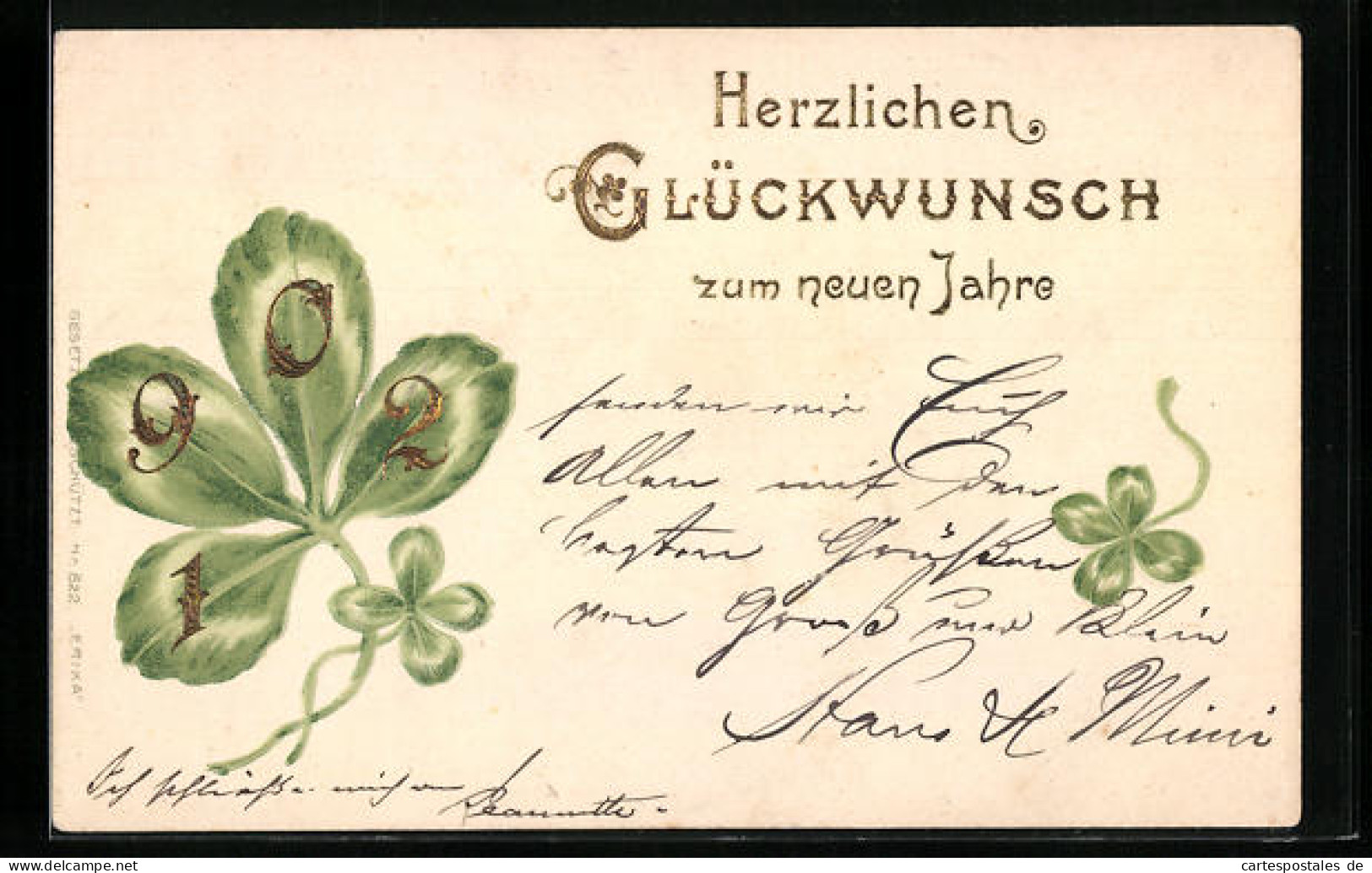 AK Jahreszahl 1902 Mit Kleeblatt  - Other & Unclassified