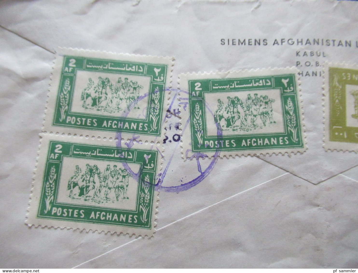 Asien Afghanistan 1965 Registered Air Mail Postes Afghanes Umschlag Siemens Afghanistan Limited Kabul - Menden Sauerland