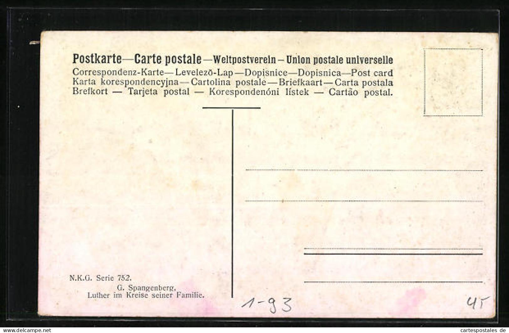 AK Luther Mit Laute Im Kreise Seiner Familie  - Personnages Historiques