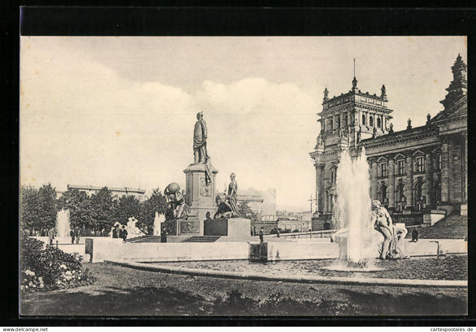 AK Berlin, Bismarck-Denkmal Und Reichstagsgebäude  - Dierentuin