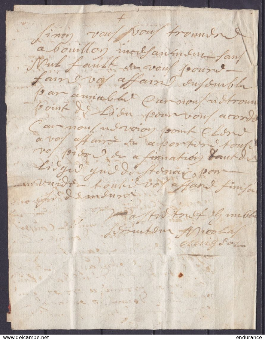 L. Datée 14 Septembre 1687 De BOUILLON Pour LIEGE - Prort "4" - 1621-1713 (Países Bajos Españoles)
