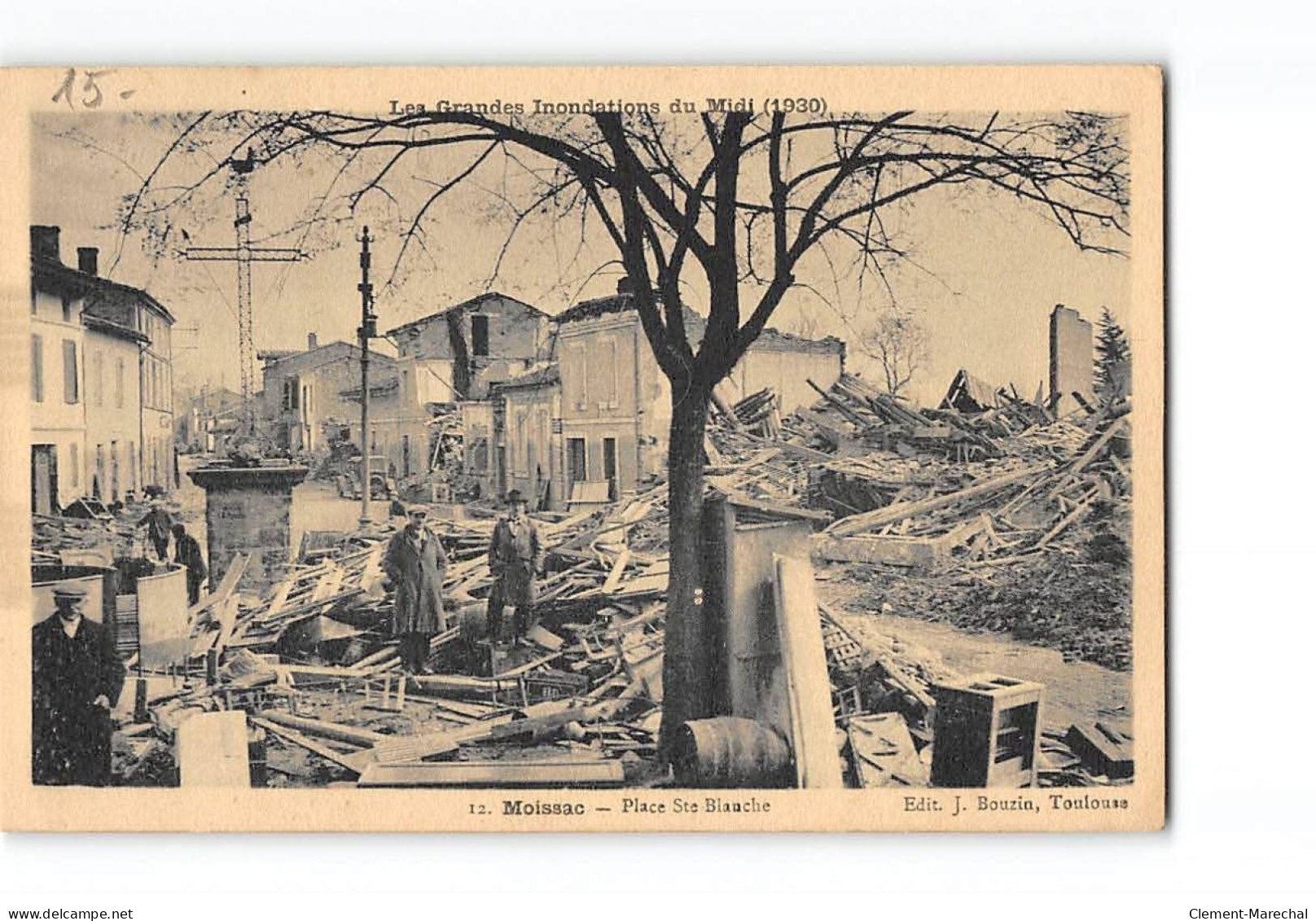 Les Grandes Inondations Du Midi 1930 - MOISSAC - Place Sainte Blanche - Très Bon état - Moissac