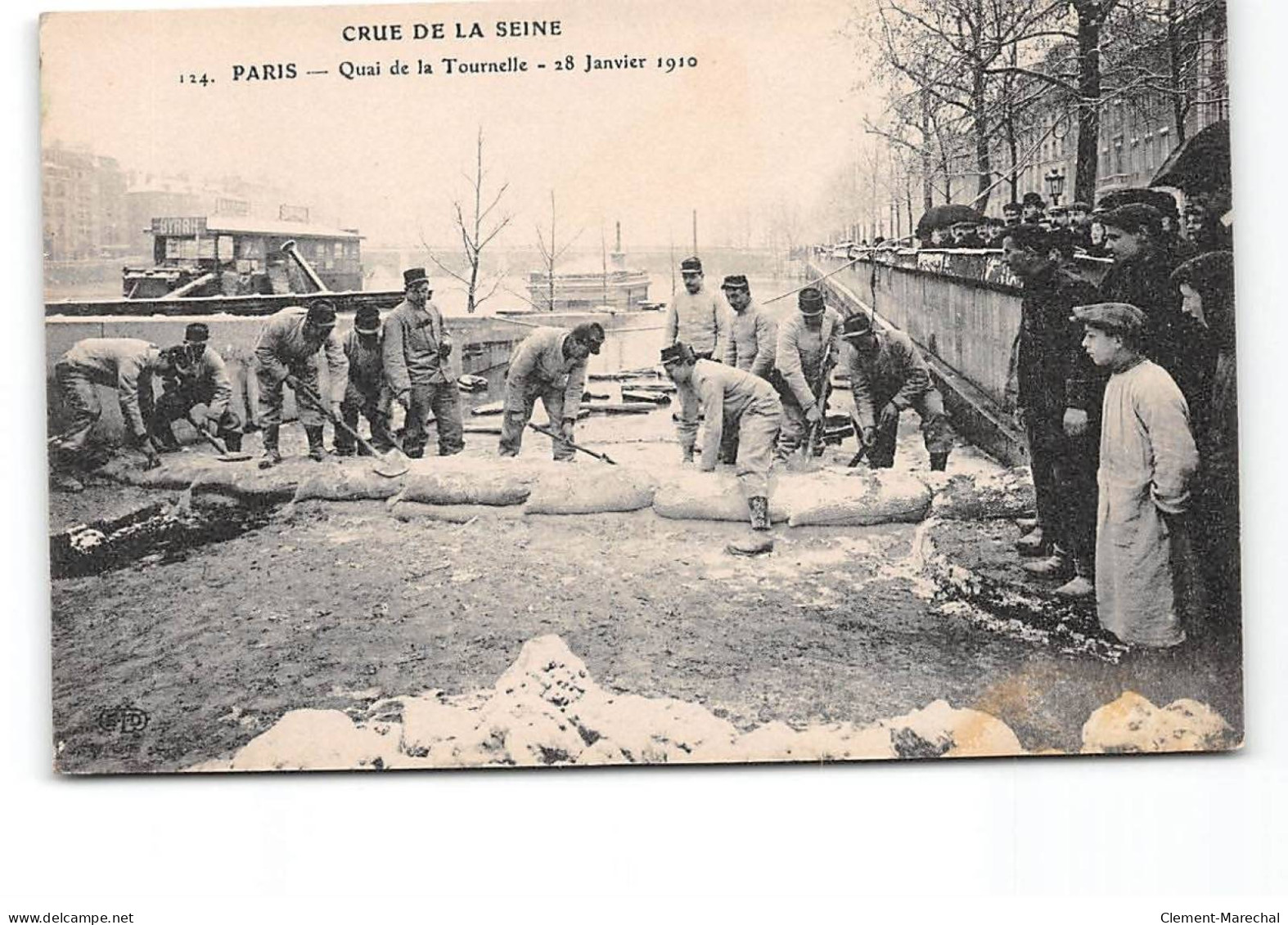 PARIS - Crue De La Seine - Quai De La Tournelle - 28 Janvier 1910 - Très Bonétat - Überschwemmung 1910