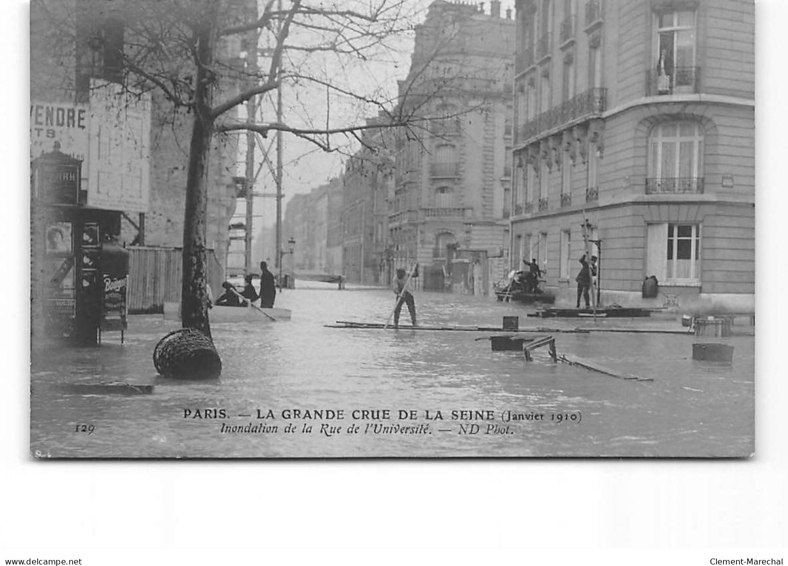 PARIS - La Grande Crue De La Seine - Janvier 1910 - Rue De L'Université - Très Bon état - Überschwemmung 1910
