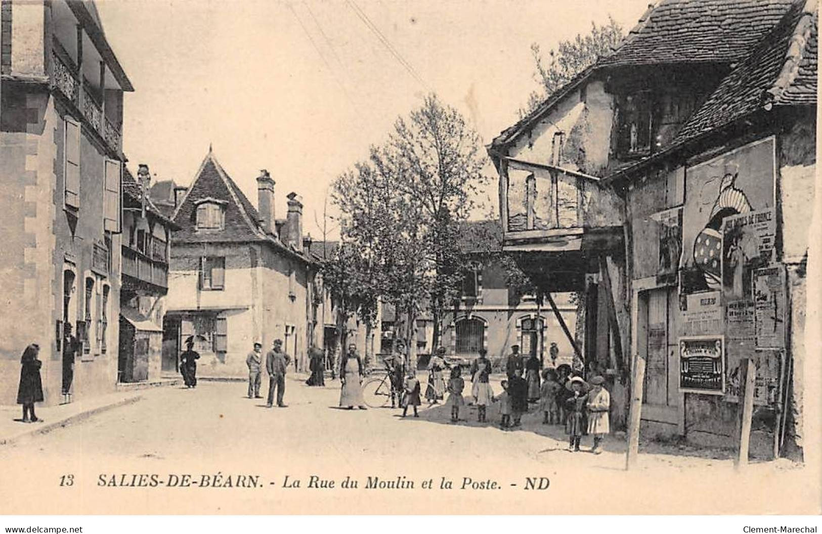 SALIES DE BEARN - La Rue Du Moulin Et La Poste - Très Bon état - Salies De Bearn