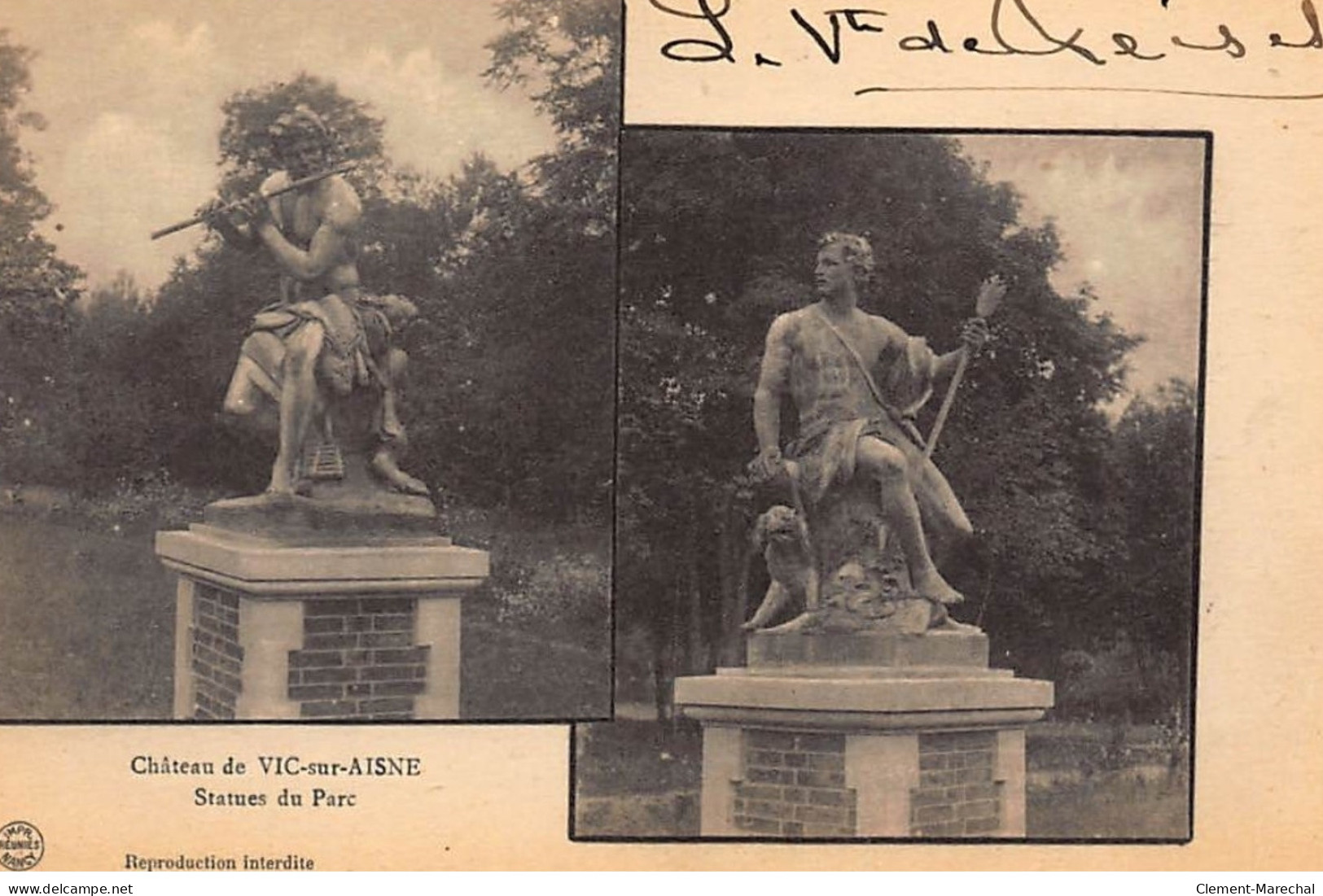 VIC-sur-AISNE : Chateau De Vic-sur-aisne, Statues Du Parc - Tres Bon Etat - Vic Sur Aisne