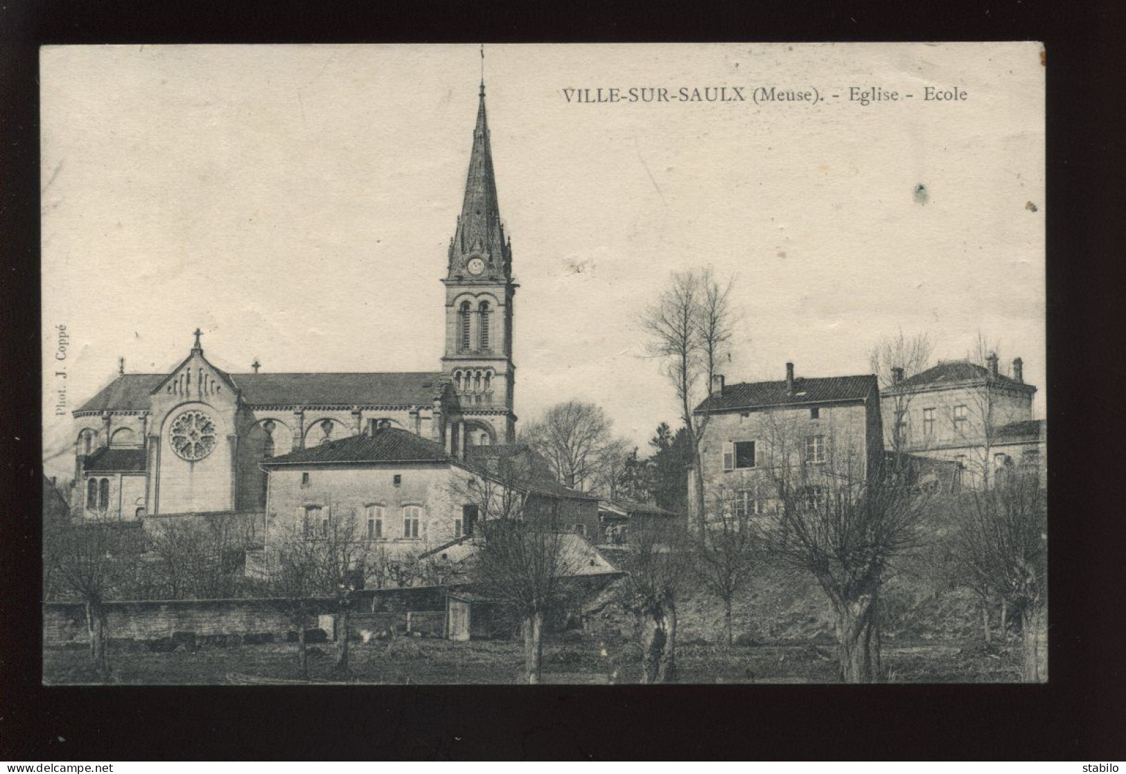 55 - VILLE-SUR-SAULX - EGLISE ET ECOLE - PHOTO J. COUPE - Sonstige & Ohne Zuordnung