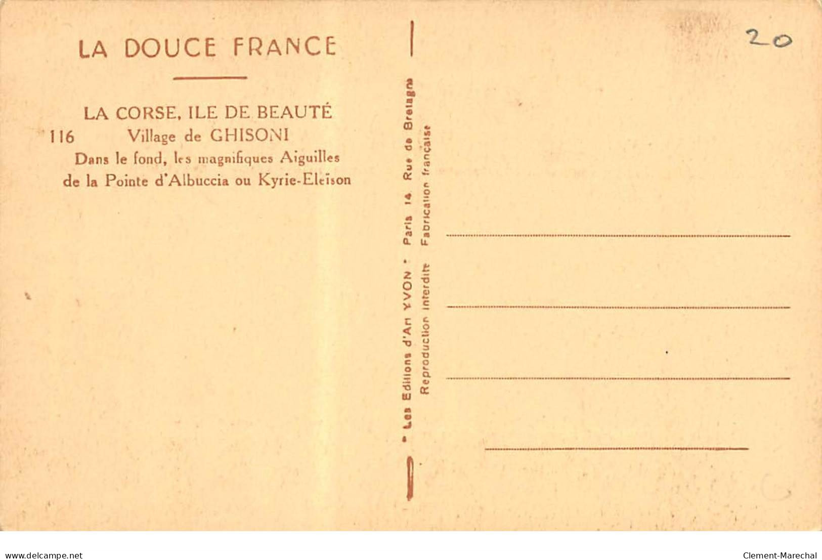 GHISONI : Dans Le Fond Les Magnifique Aiguilles De La Pointe D'albuccia Ou Kyrie-eleison - Tres Bon Etat - Autres & Non Classés