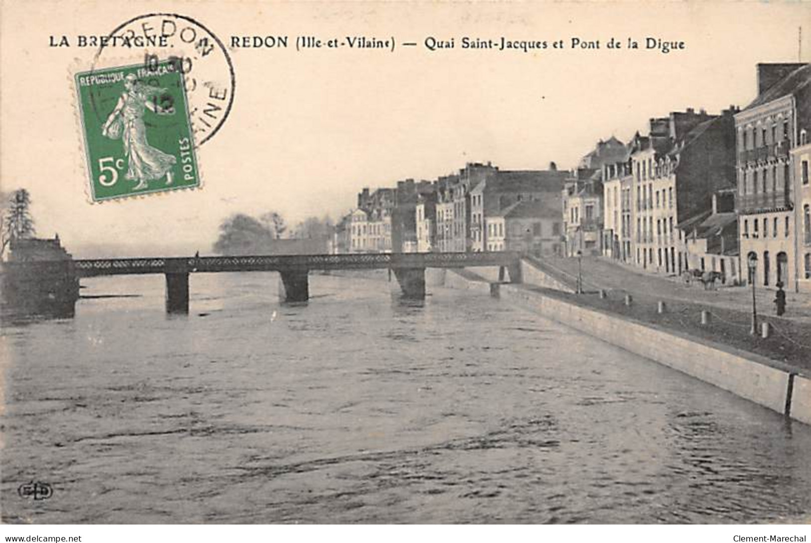 REDON - Quai Saint Jacques Et Pont De La Digue - Très Bon état - Redon