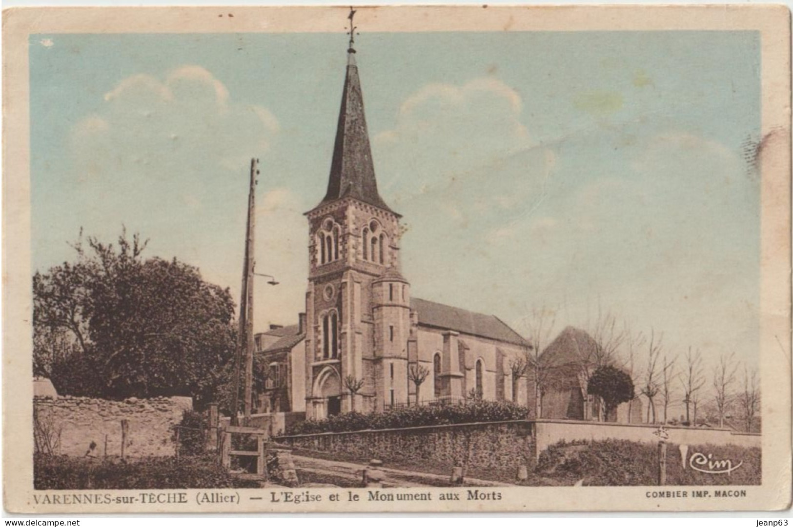 VARENNES-sur-TECHE - Eglise Et Le Monument Aux Morts - Andere & Zonder Classificatie