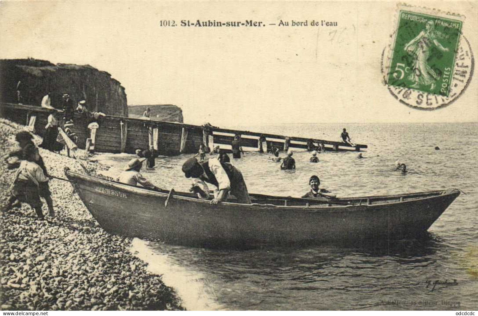 St Aubin Sue Mer Au Bord De L'eau Animée Barque RV - Saint Aubin