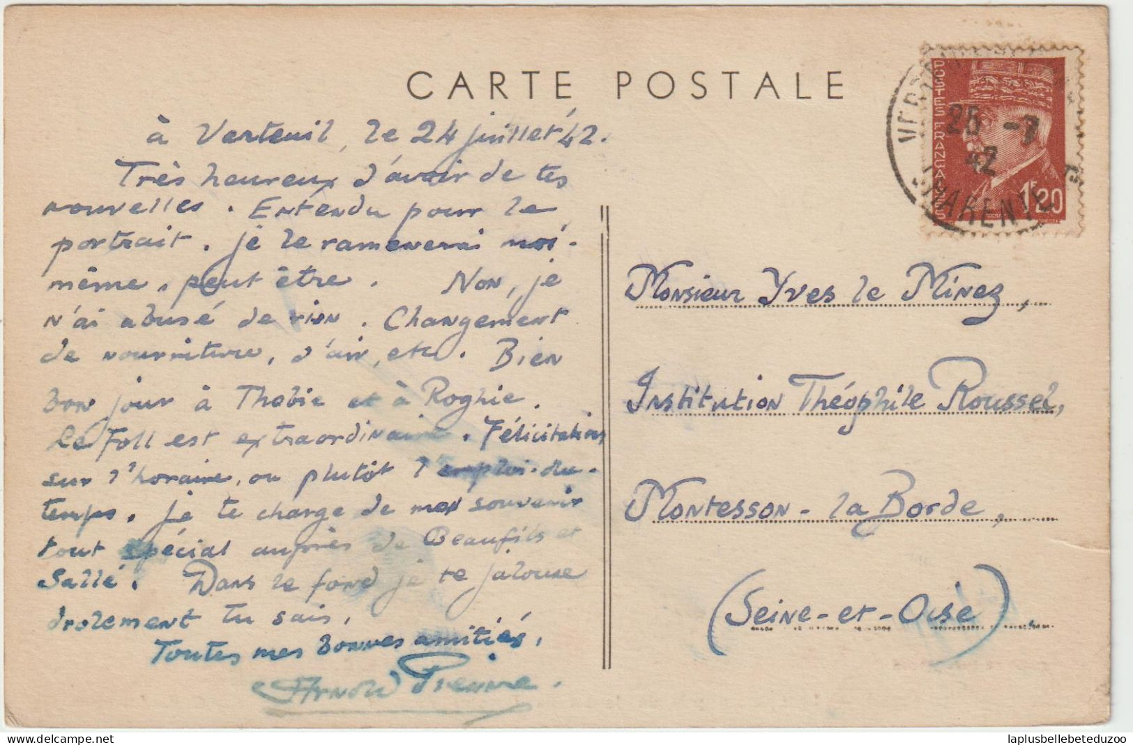 CPA - 16 - VERTEUIL - Le Château Pris Du Jardin Du Docteur Pascaud - 1942 - Pas Courant - Other & Unclassified