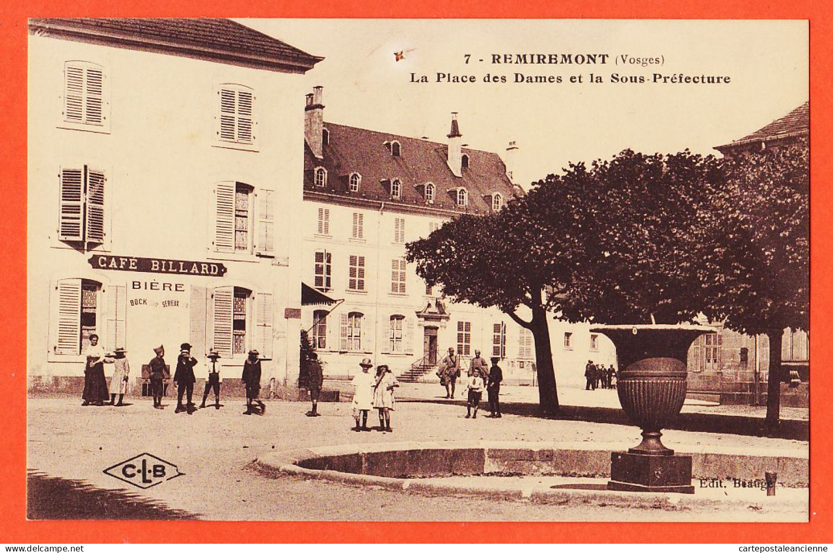06088 / REMIREMONT 88-Vosges CAFE-BILLARD Place Des DAMES Et La Sous-Préfecture 1910s BEAUGE LARDIER C-L-B 7 - Remiremont