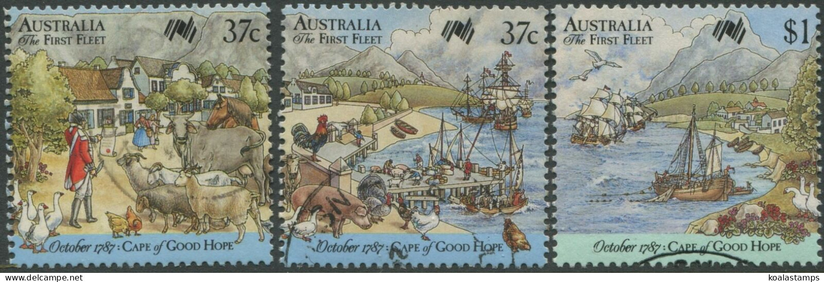 Australia 1987 SG1090-1092 First Fleet At Cape Of Good Hope Set FU - Sonstige & Ohne Zuordnung