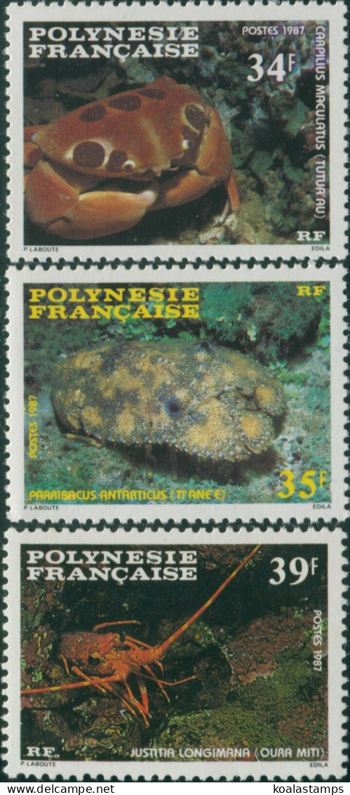 French Polynesia 1987 Sc#455-357,SG501-503 Crustaceans Set MNH - Autres & Non Classés