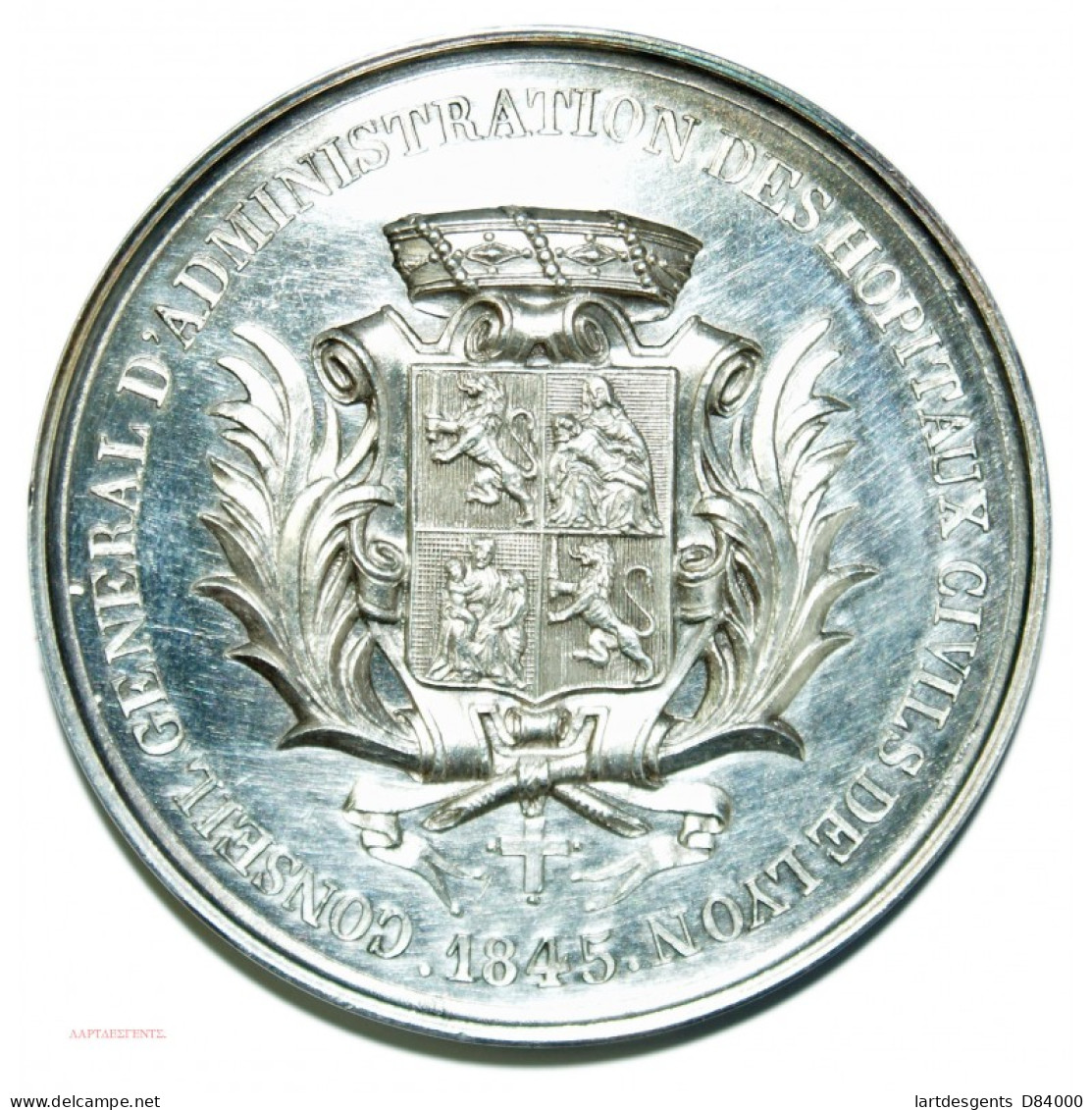 Médaille  CHILDEBERT & VLTOGOTHE,HÔPITAUX DE LYON Par L.SCHMITT.F Argent 87grs - Royal / Of Nobility