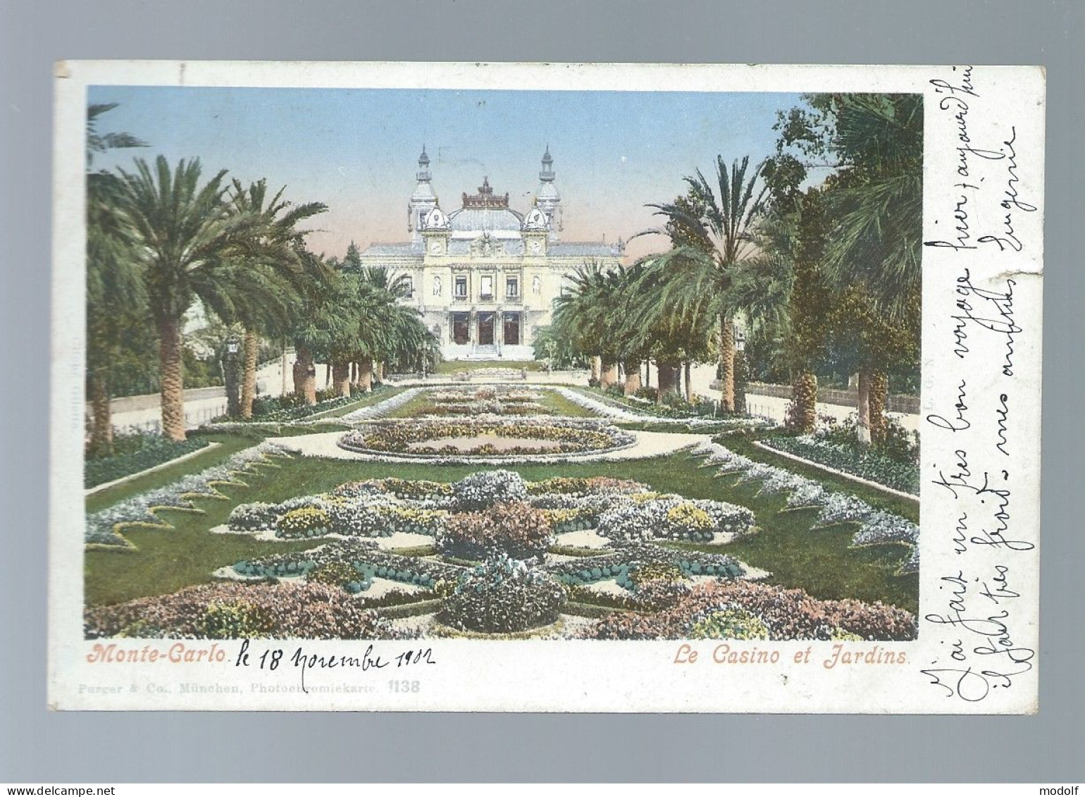 CPA - Monte-Carlo - Le Casino Et Jardins - Colorisée - Précurseur - Circulée En 1902 - Monte-Carlo