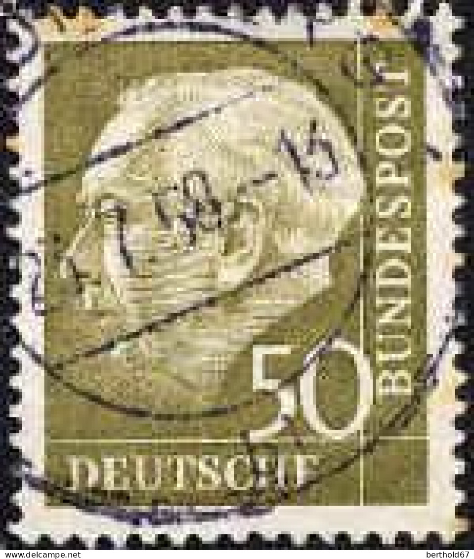 RFA Poste Obl Yv: 127 Mi:261x Bundespräsident Theodor Heuss (18x22) (beau Cachet Rond) - Gebraucht