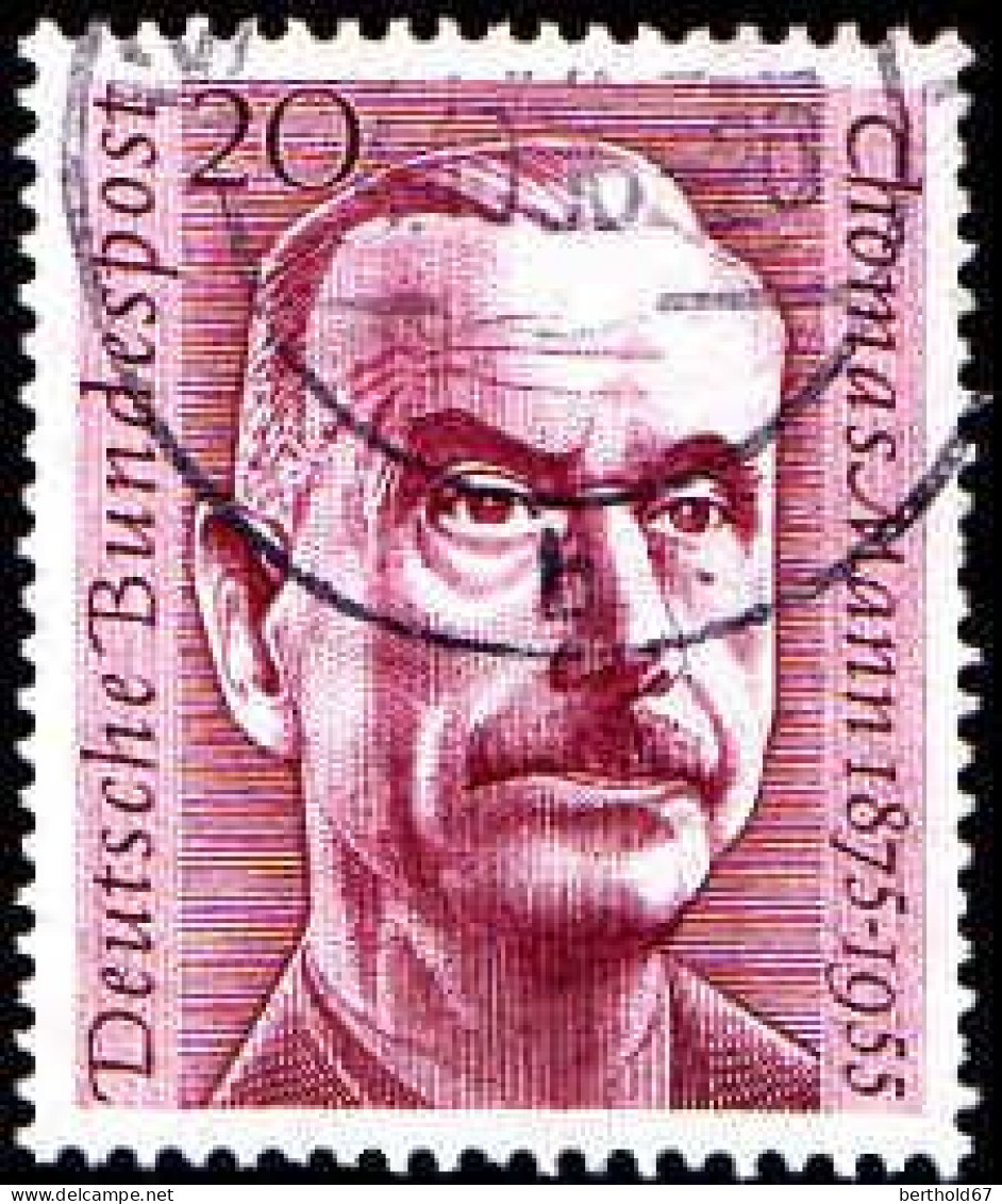 RFA Poste Obl Yv: 113 Mi:237 Thomas Mann Ecrivain (TB Cachet Rond) Dents Courtes - Used Stamps