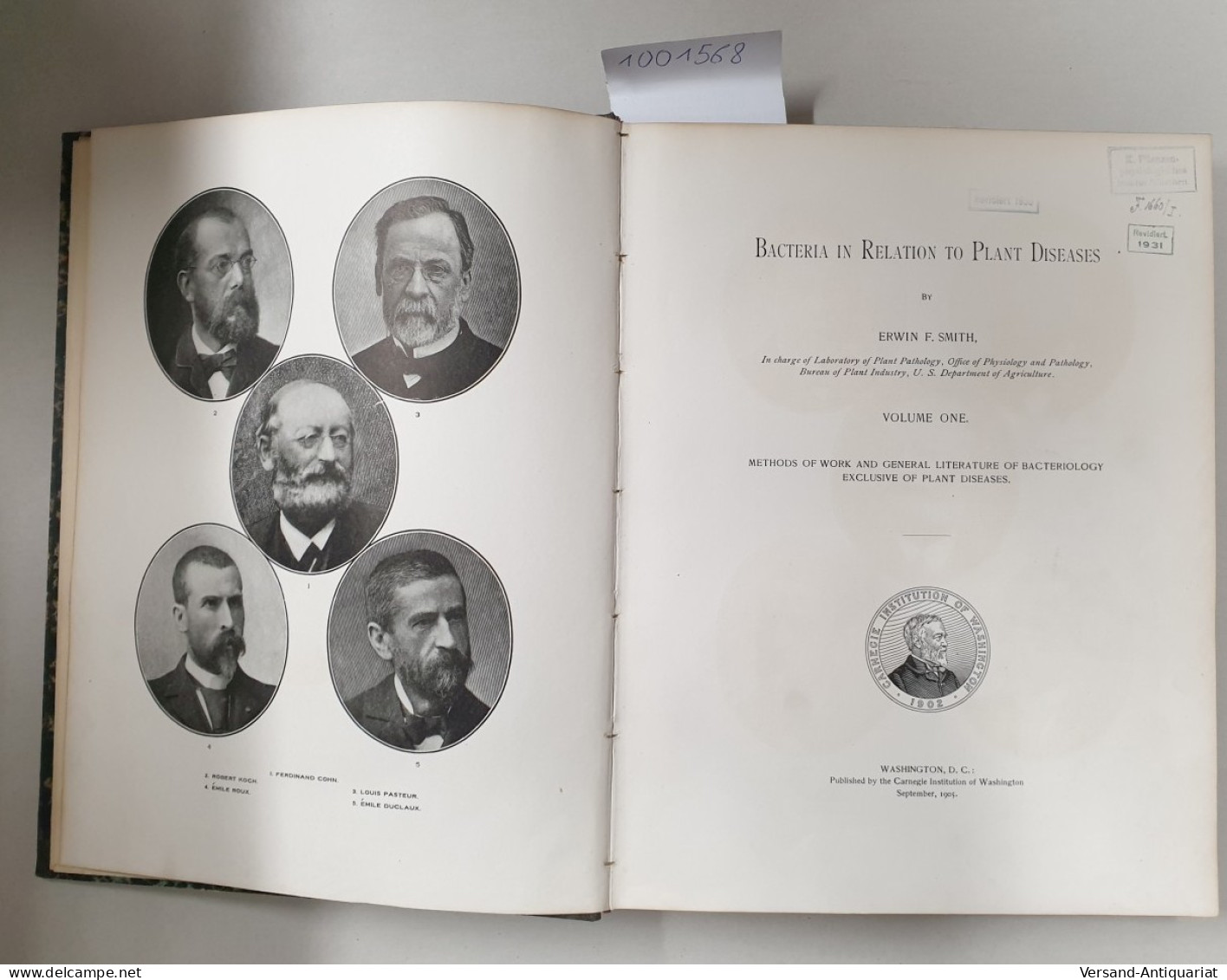 Bacteria In Relation To Plant Diseases: Vol- I : Methods Of Work And General Literature Of Bacteriology Exclus - Sonstige & Ohne Zuordnung