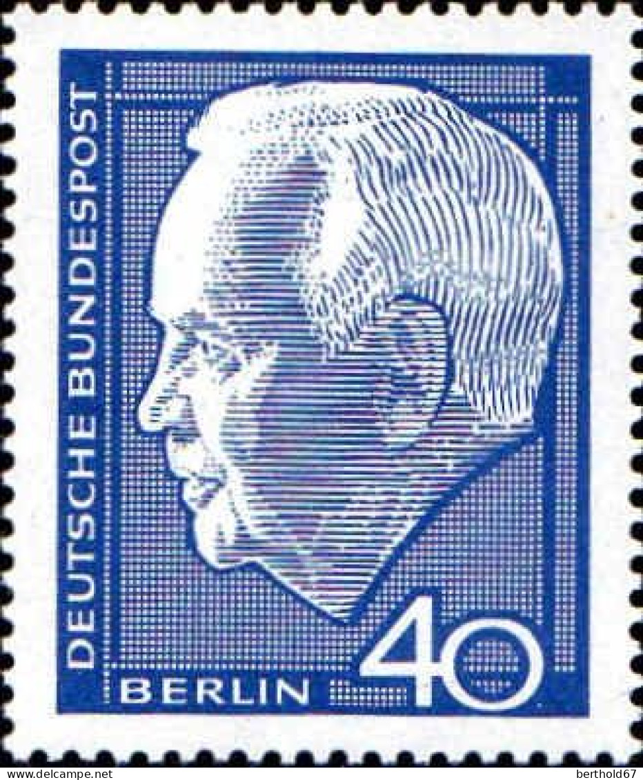 Berlin Poste N** Yv:211/212 Bundespräsident Heinrich Lübke - Ungebraucht