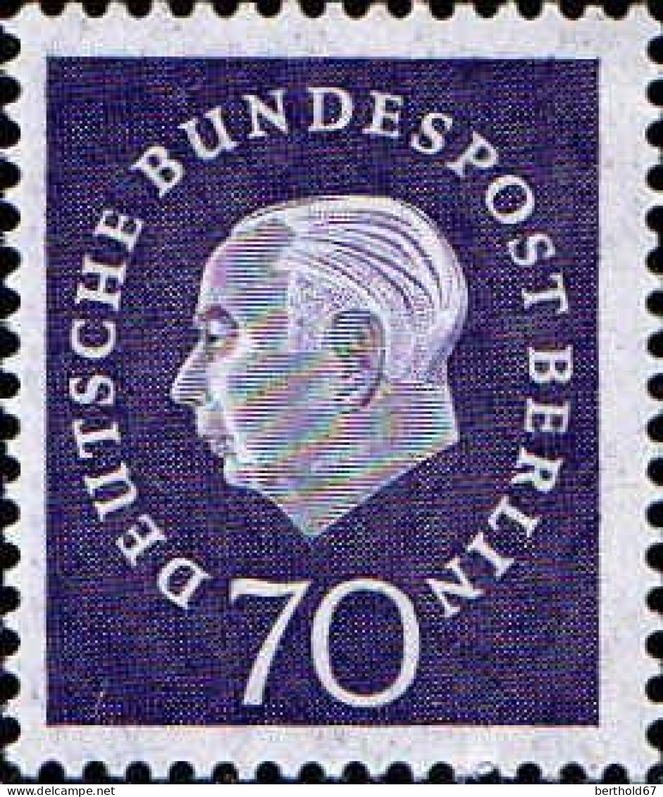 Berlin Poste N** Yv:166 Mi:186 Theodor Heuss Deutscher Bundespräsident - Ungebraucht