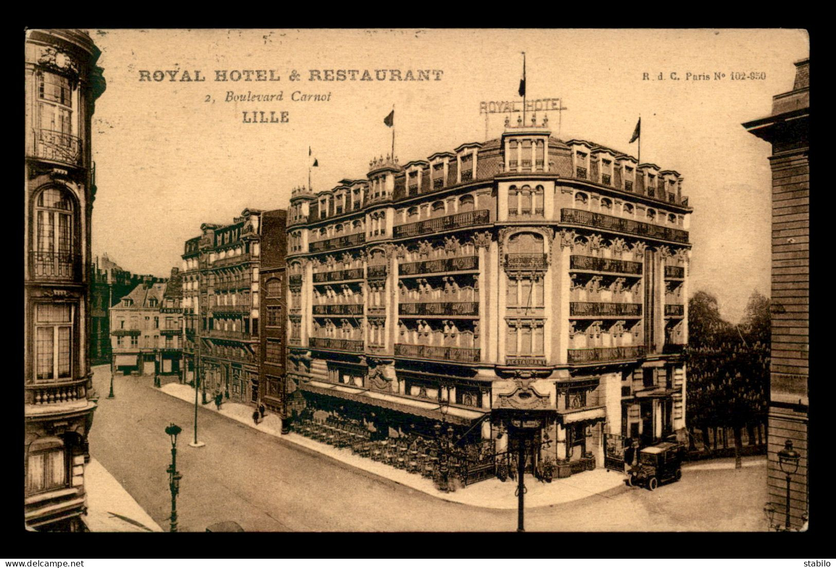 59 - LILLE - ROYAL HOTEL ET RESTAURANT, 2 BOULEVARD CARNOT - Lille